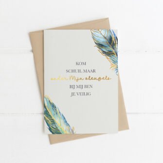 Kaart: Hij beschermt je onder Zijn vleugels