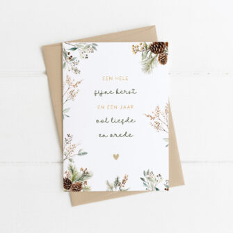 Dubbele Kerstkaart: Een hele fijne kerst en een jaar vol liefde en vrede