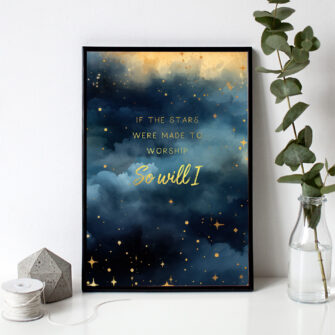 Nieuw ✨ A4 Kerstposter: If the stars were made to worship So will I